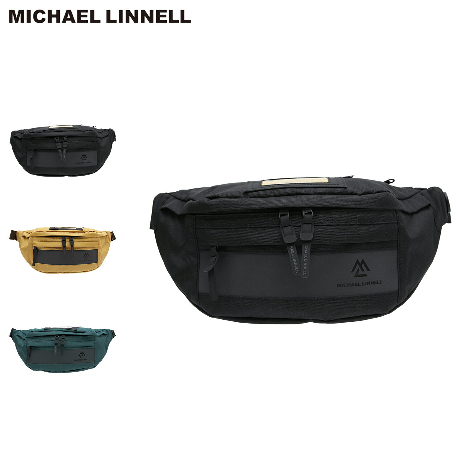 マイケルリンネル MICHAEL LINNELL ウエストバッグ ポーチ ボディバッグ ワンショルダー メンズ レディース 3L 斜めがけ YELLOW LABEL WAIST BAG ブラック ベージュ ブルー MLYL-05