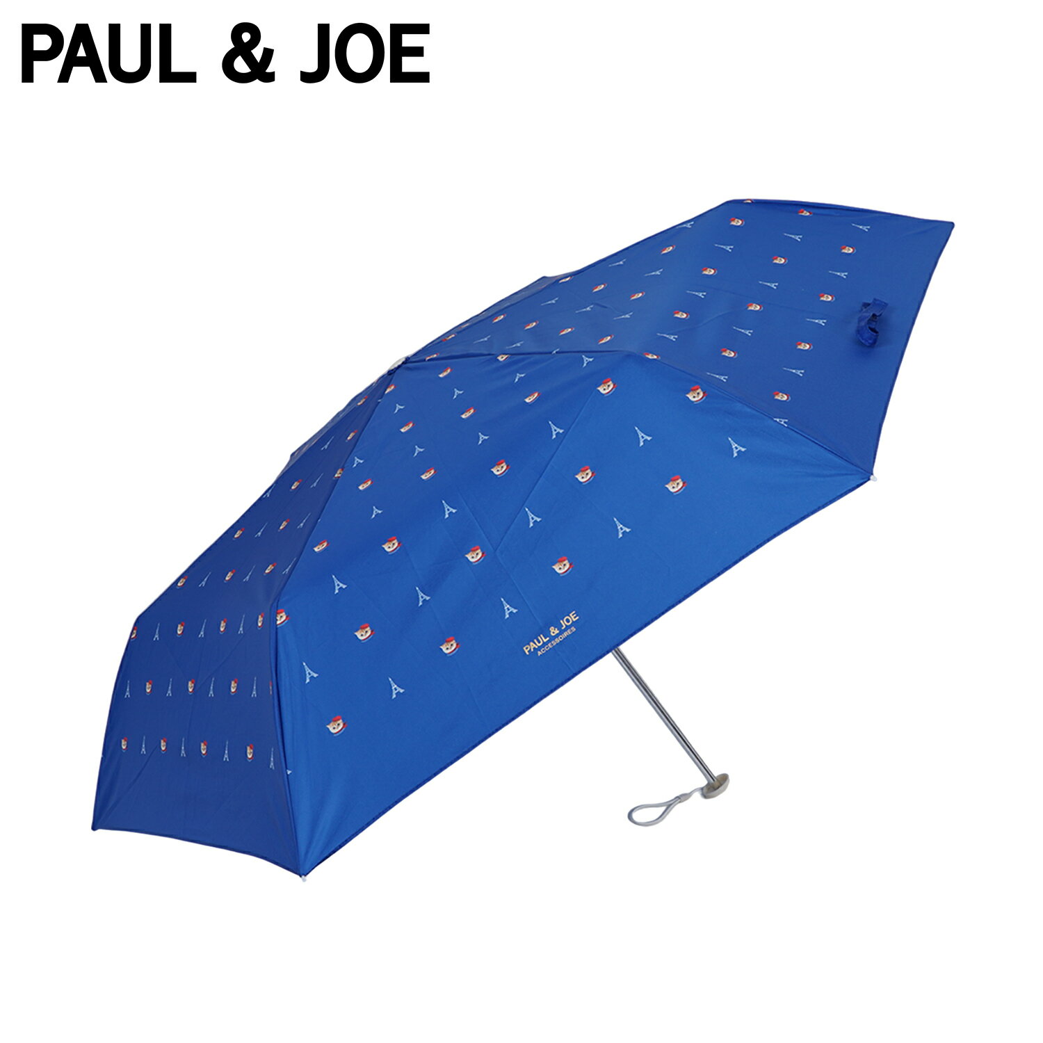 ポールアンドジョー PAUL JOE 折りたたみ傘 雨傘 日傘 晴雨兼用 ヌネット イン パリス レディース 55cm UVカット 加工 軽量 紫外線対策 Nounette in Paris ブルー 11115-02 母の日