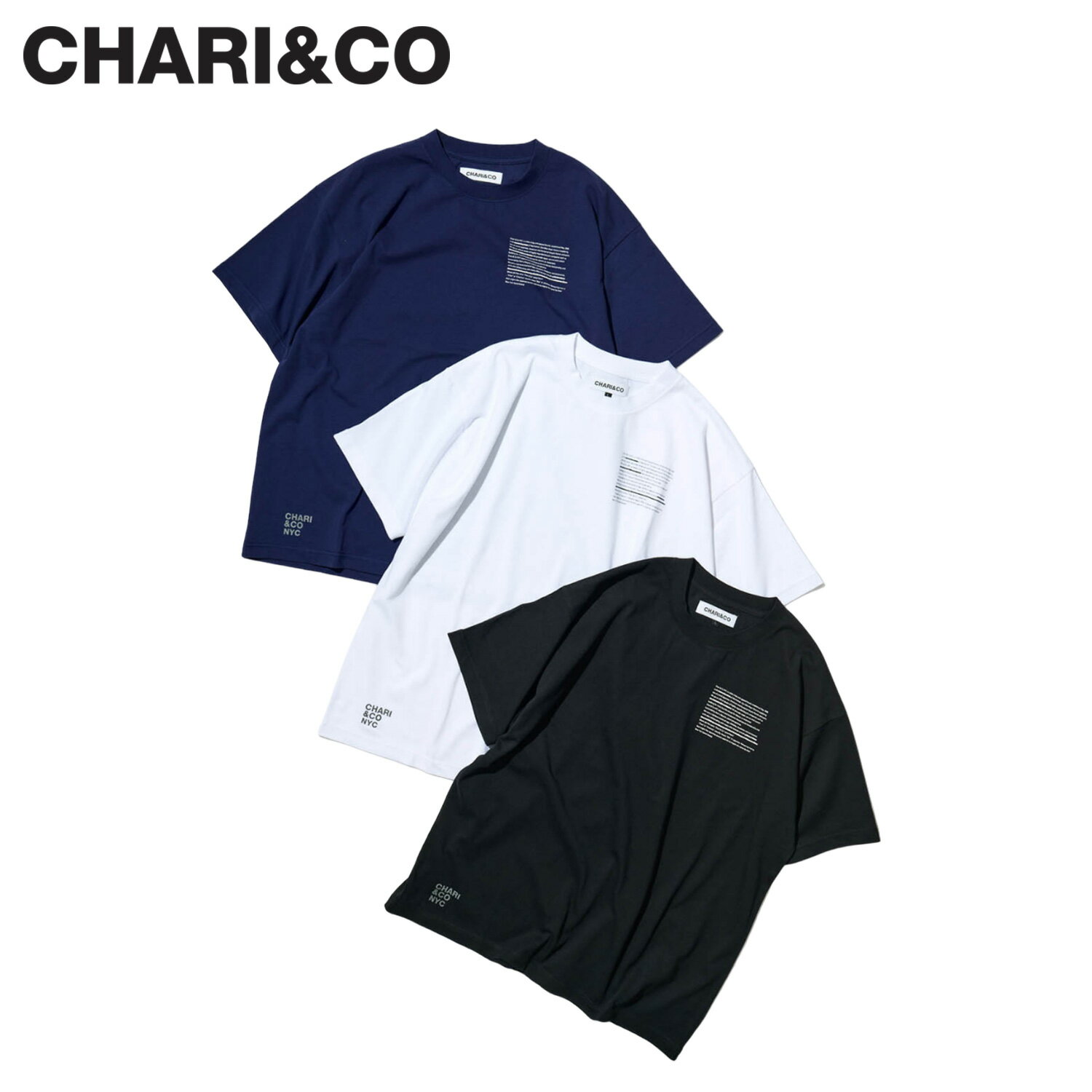 CHARI&CO チャリアンドコー Tシャツ 半袖 メンズ OG PROFILE TEE ブラック ホワイト パープル 黒 白