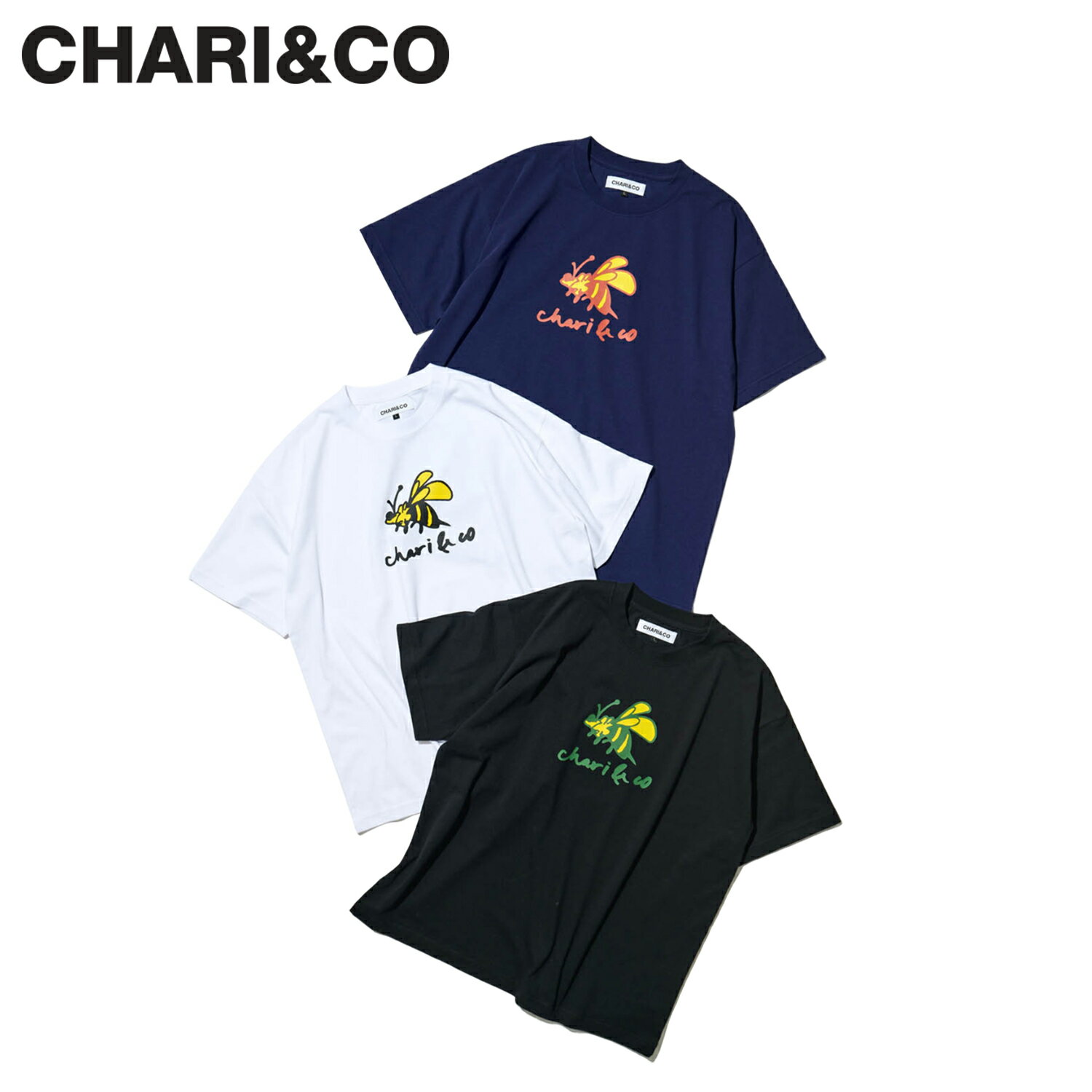 CHARI&CO チャリアンドコー Tシャツ 半袖 メンズ CONNIE FLYING BEE TEE ブラック ホワイト パープル 黒 白