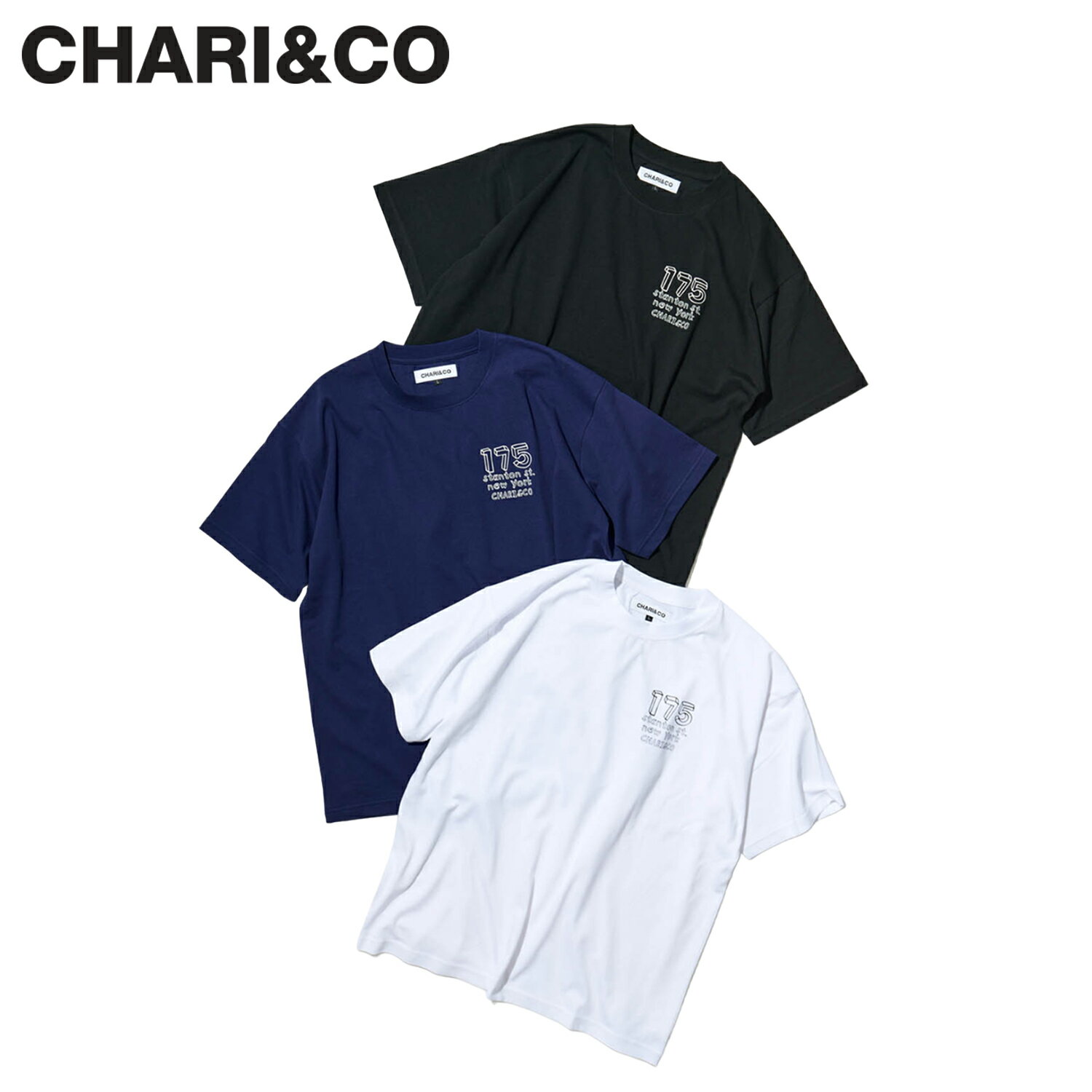 CHARI&CO チャリアンドコー Tシャツ 半袖 メンズ SLACK ADDRESS TEE ブラック ホワイト パープル 黒 白