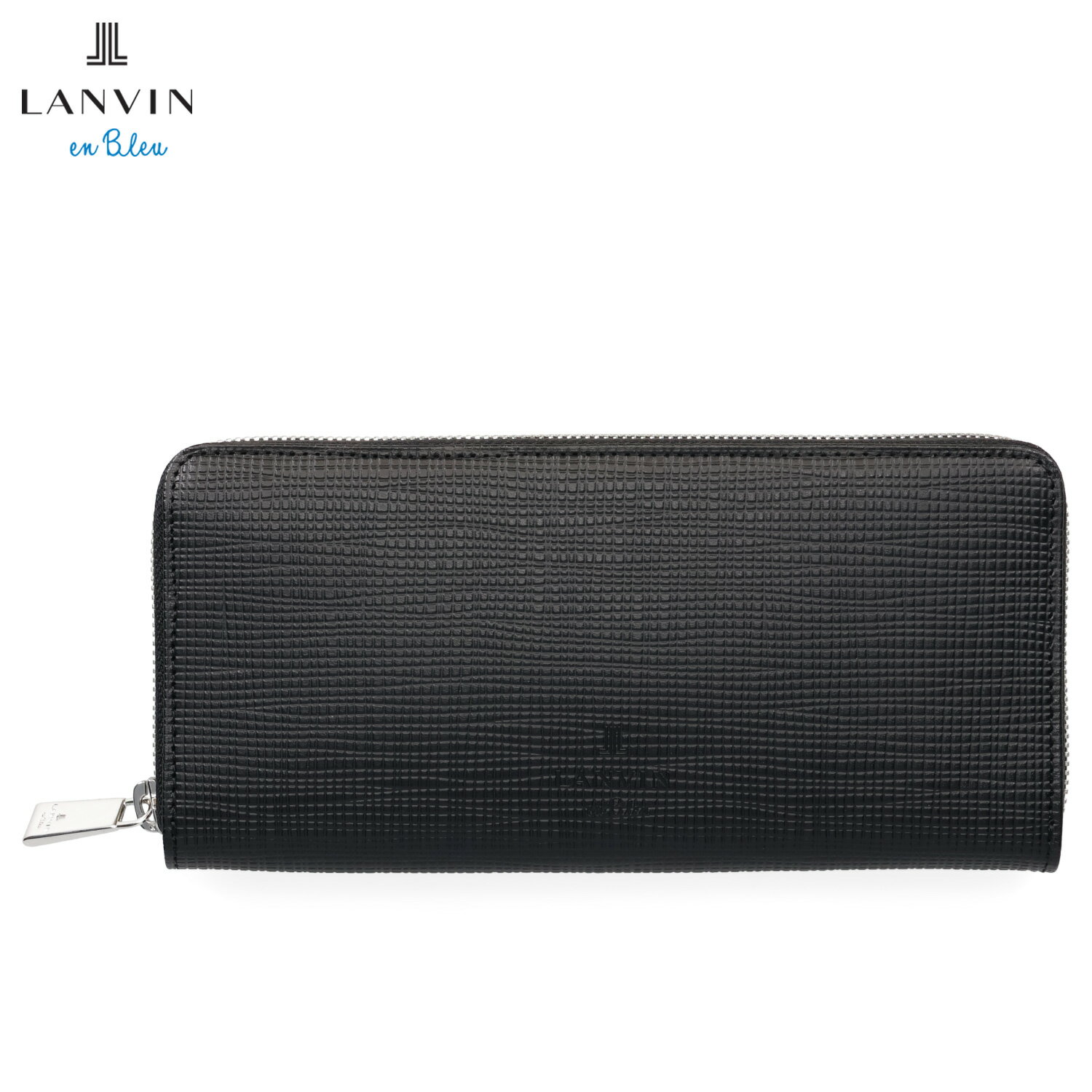 M - 【最大1000円OFFクーポン発行中 5/19 11:59まで！】 ランバンオンブルー LANVIN en Bleu 財布 長財布 メンズ ラウンドファスナー 本革 ゼブダ ブラック グレー 黒 529617