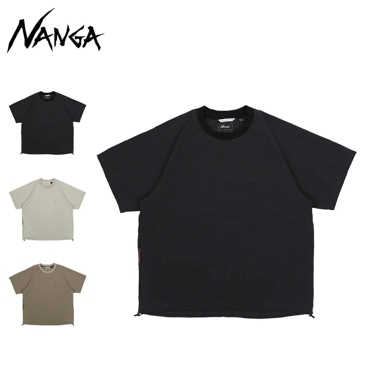 NANGA ナンガ Tシャツ 半袖 ドットエア コンフィー メンズ Dot Air COMFY TEE ブラック ライトベージュ ベージュ 1E904