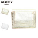 アジリティ AGILITY 財布 三つ折り メンズ レディース 本革 ミニ コンパクト リオン ゴールド シルバー 1624
