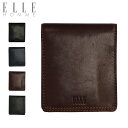 ELLE HOMME エルオム 財布 二つ折り メンズ 本革 コンパクト シープ ブラック ネイビー ブラウン グリーン 黒 11000