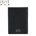 IS/IT イズイット ポリマー マネークリップ カードケース パスケース メンズ レディース 本革 牛革 キャッシュレス ブラック 黒 989601