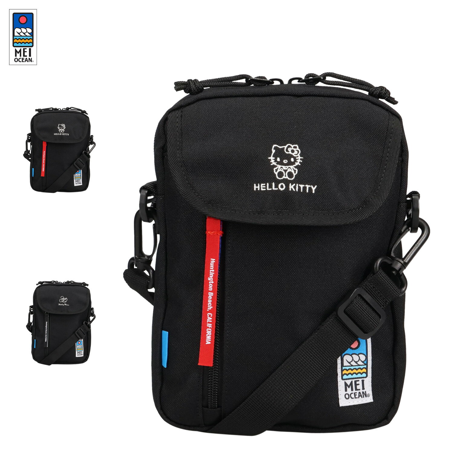 【最大1000円OFFクーポン発行中 12/2 11:59まで！】 メイ オーシャン MEI OCEAN バッグ ショルダーバッグ メンズ レディース 斜めがけ 軽量 キティ ミッキー コラボ 限定 ブラック 黒 62103 62100