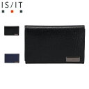 IS/IT イズイット 名刺入れ カードケース ID 定期入れ メンズ 本革 パーカー ブラック ネイビー 黒 990601