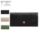 CLEDRAN クレドラン 財布 長財布 レディース 薄い コンパクト 本革 TRONC FLAP WALLET ブラック グレー グリーン 黒 CL3795