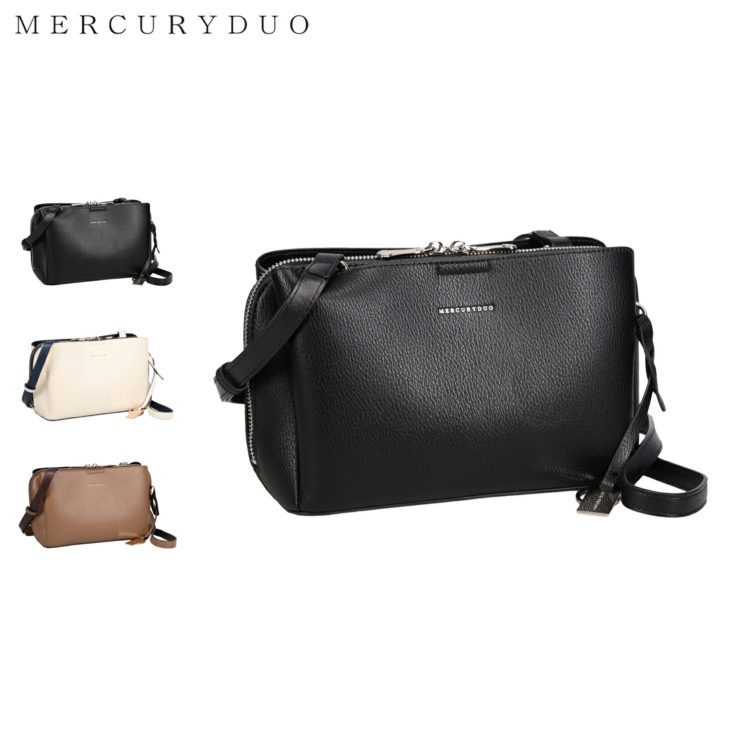 【最大1000円OFFクーポン発行中 11/17 09:59まで！】 マーキュリーデュオ MERCURYDUO バッグ ショルダーバッグ レディース 斜めがけ 大人 軽量 ワーク ブラック アイボリー グレージュ 黒 MER-91240B