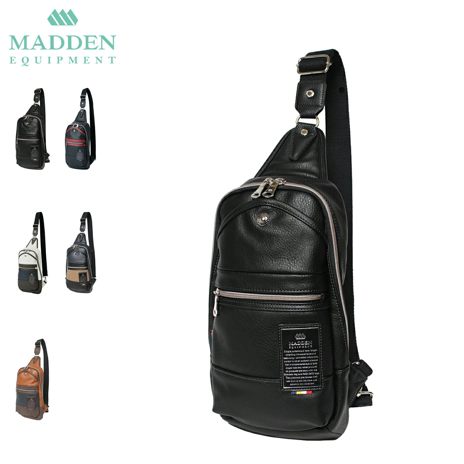 MADDENEQUIPMENT メデンイクイップメント ボディバッグ ショルダーバッグ ワンショルダー メンズ 斜めがけ 撥水 SLING BAG ブラック レッド ホワイト ネイビー キャメル 黒 白 TMPI-02