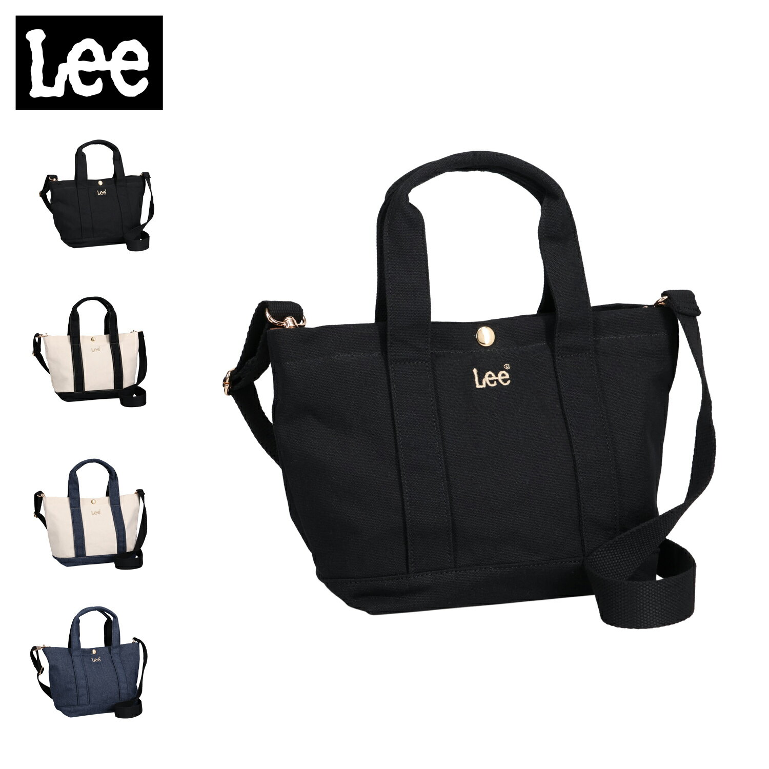【最大1000円OFFクーポン発行中 4/27 11:59まで！】 Lee リー バッグ トートバッグ ショルダーバッグ レディース 小さめ ミニ ファスナー付き キャンバス 帆布 JESSICA ブラック ホワイト ネイビー 黒 白 320-5500 母の日