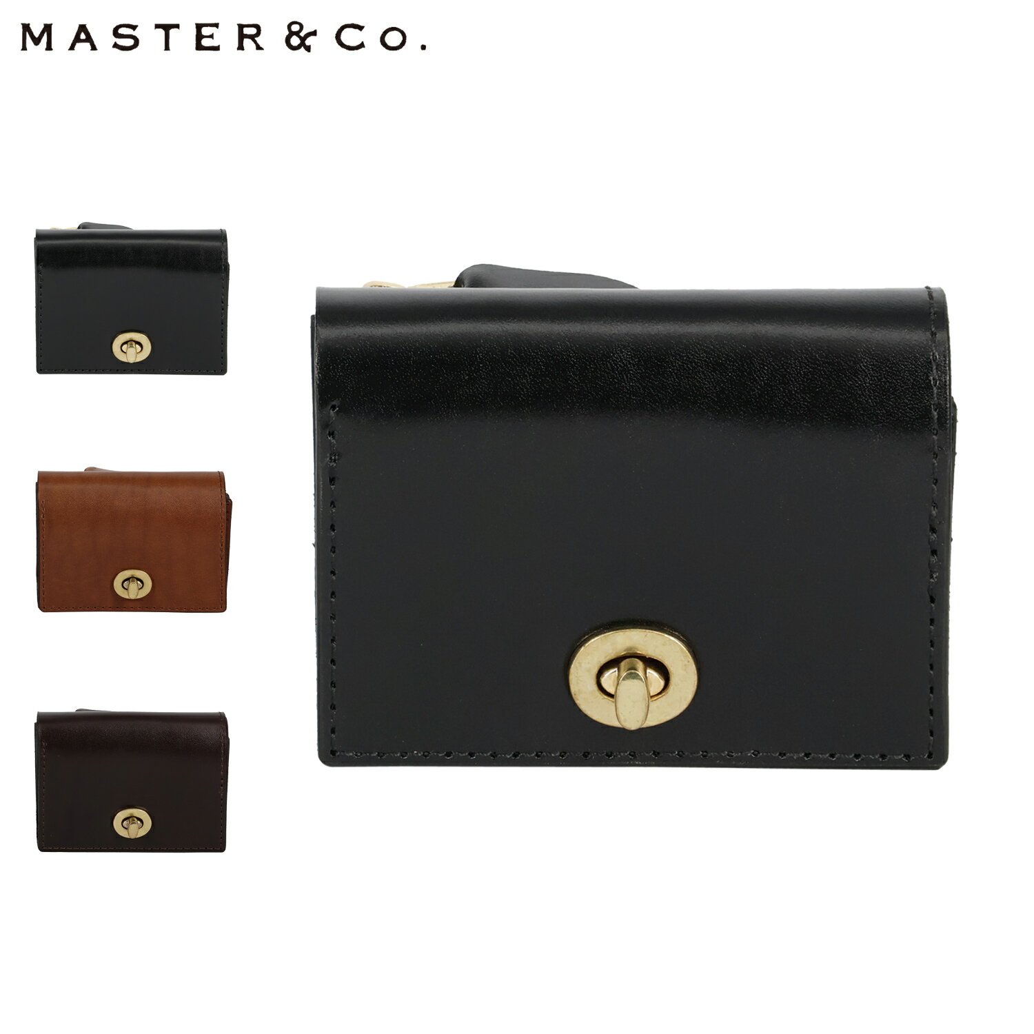 Rakuten - MASTER&Co. マスターアンドコー 財布 三つ折り財布 メンズ レディース 本革 コンパクト 日本製 SADDLE PULL UP WALLET ブラック ブラウン 黒 MC1586