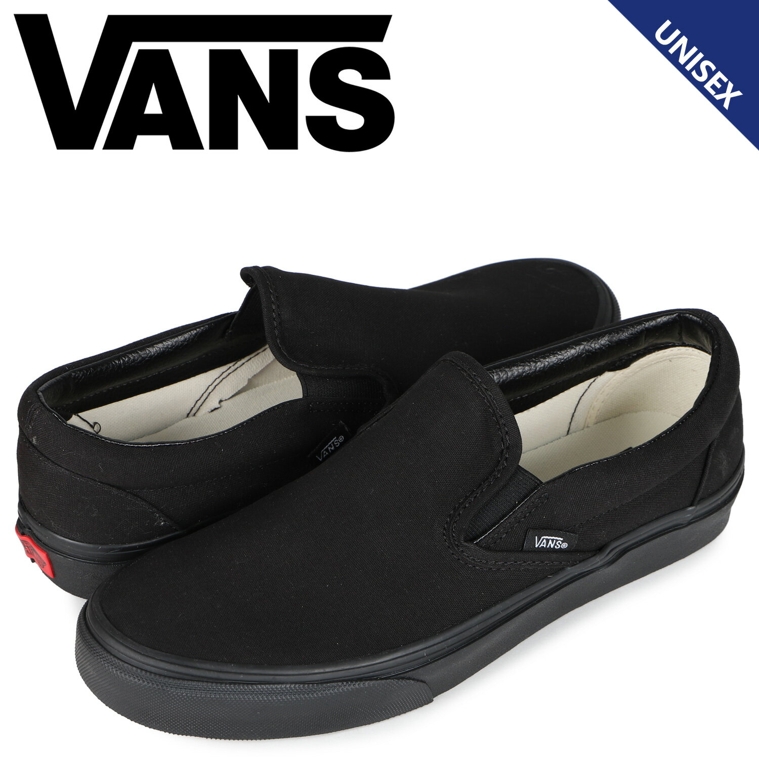 【クーポンで最大1000円OFF！5/16 10:59まで】 VANS ヴァンズ スリッポン スニーカー メンズ レディース バンズ CLASSIC SLIP-ON ブラック 黒 VN000EYEBKA