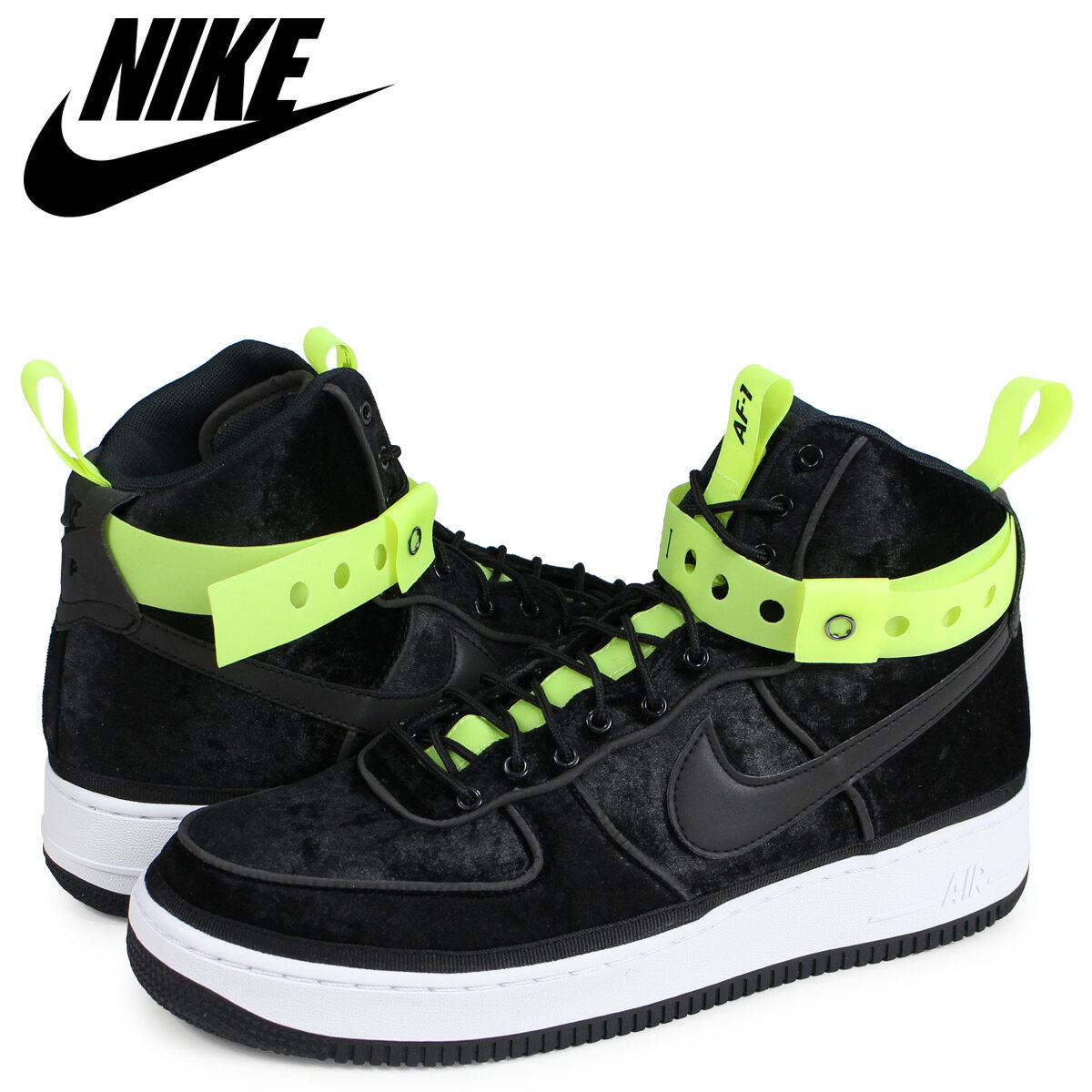 NIKE AIR FORCE 1 HIGH VIP VELOUR ナイキ エアフォース1 スニーカー メンズ ブラック 573967-003 【 zzi 】 【 返品不可 】