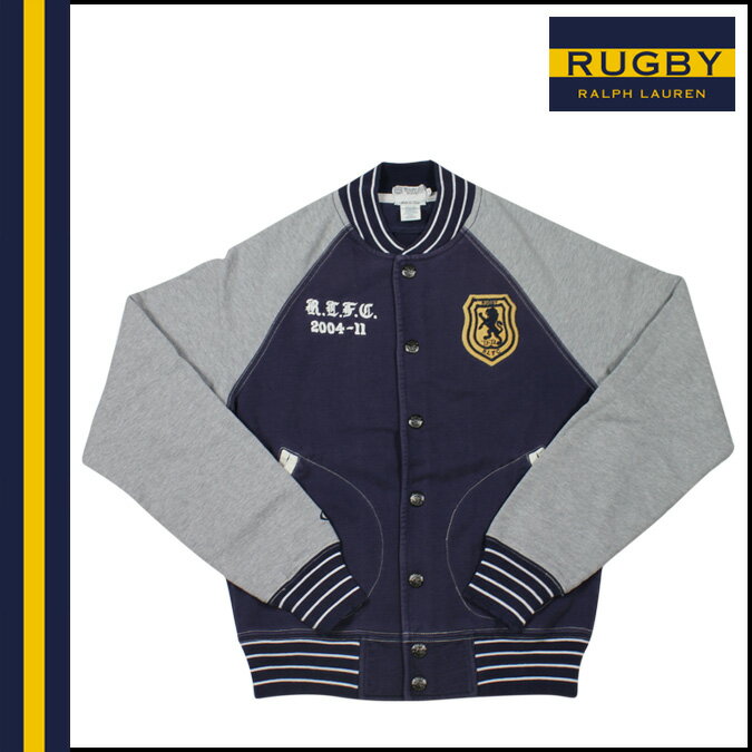 ★送料無料★楽天最安値★ポロ ラルフローレン polo rrl rugbyラグビー/RUGBY ラルフローレン スタジャン風 ジャケット 【LION EMBLEM #0457050LOBJ】 ネイビー×グレー コットン 【メンズ】 トップス STADIUM JACKET COTTON ヴィンテージ VINTAGE【□】【あす楽】