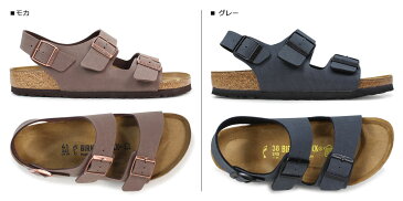 ビルケンシュトック BIRKENSTOCK ミラノ サンダル メンズ レディース MILANO ビルケン シンセティックレザー 細幅 普通幅 モカ グレー