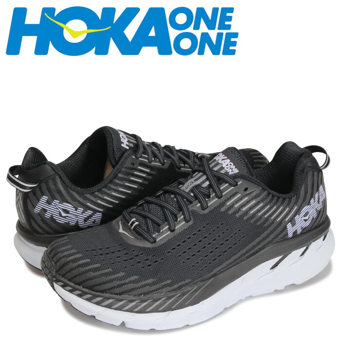 【最大1000円OFFクーポン配布中】 HOKA ONE ONE ホカオネオネ クリフトン 5 スニーカー メンズ 厚底 CLIFTON 5 ブラック 黒 1093755