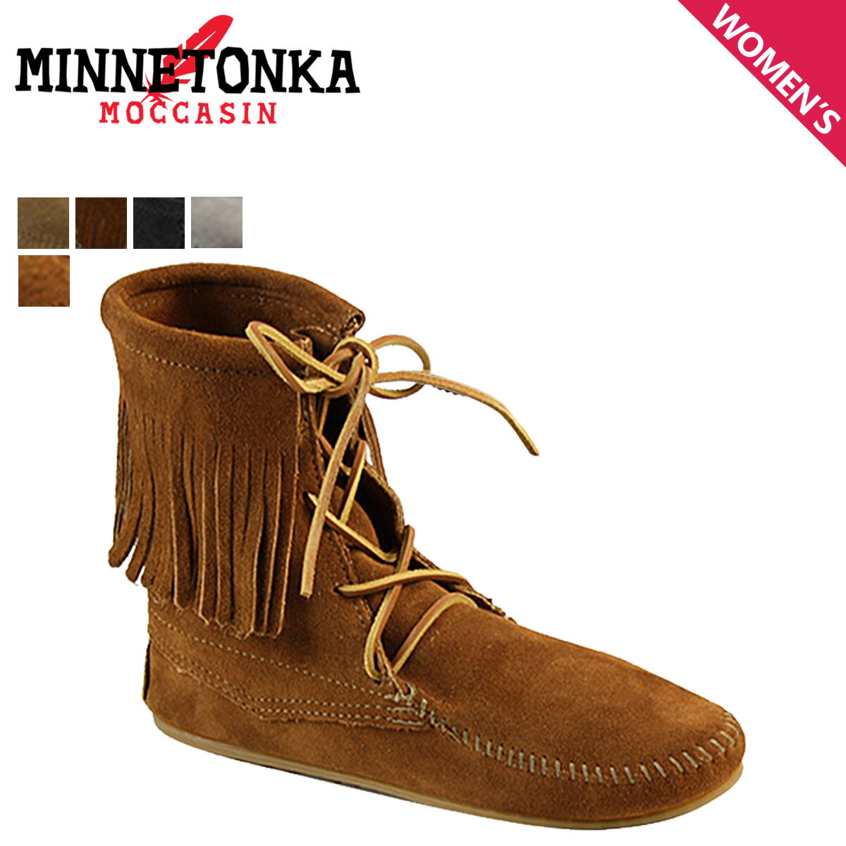 【 最大1000円OFFクーポン配布中 】 ミネトンカ MINNETONKA ランパー アンクル ブーツ FRINGE ANKLE TRAMPER BOOT レディースのサムネイル