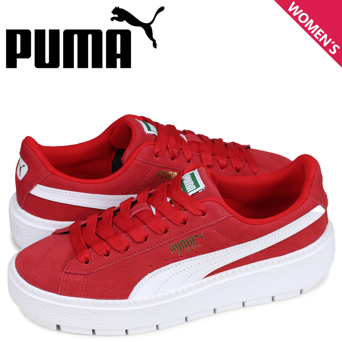 【最大1000円OFFクーポン】 PUMA プーマ スエード プラットフォーム スニーカー レディース 厚底 WMNS SUEDE PLATFORM TRACE MU レッド 36798003