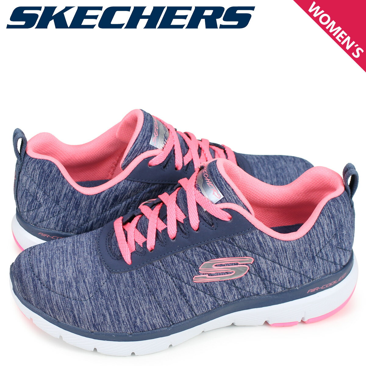 スケッチャーズ SKECHERS スニーカー レディース フレックス アピール FLEX APPEAL 3.0 INSIDERS ネイビー 13067