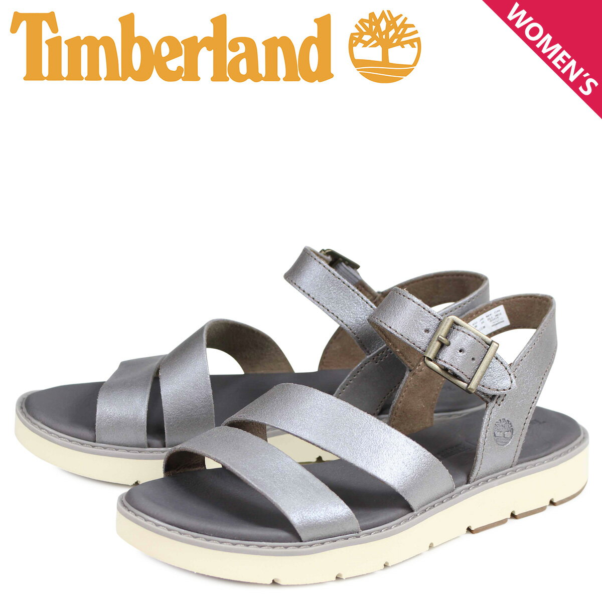 【最大1000円OFFクーポン配布中】 ティンバーランド Timberland サンダル ストラップサンダル レディース WOMENS BAILEY PARK ANKLE STRAP SANDAL グレー A1XM4F49