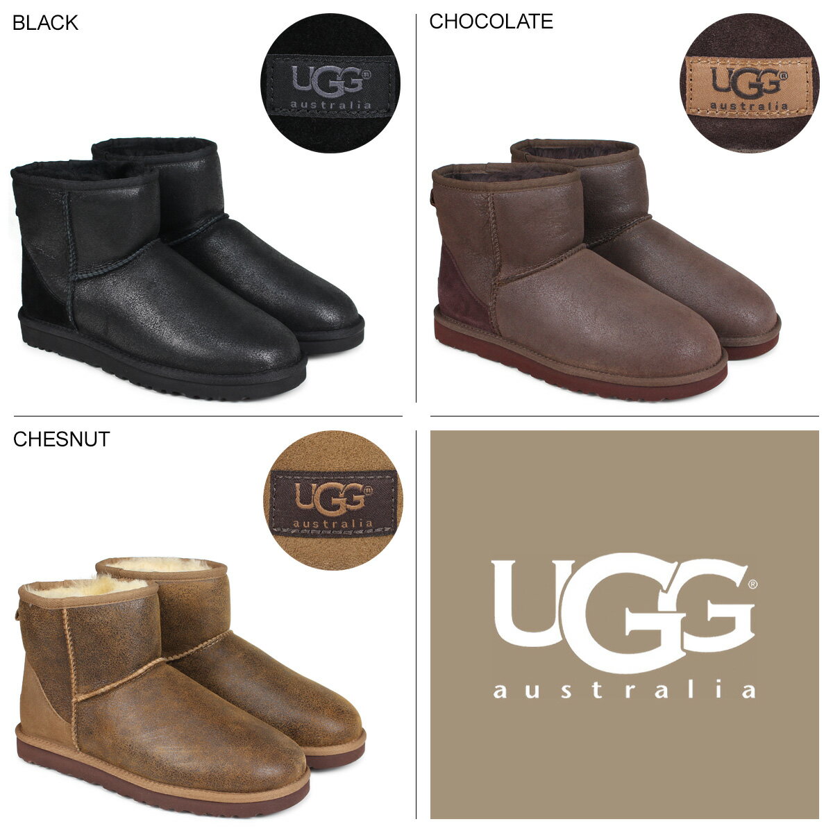 UGG アグ ムートンブーツ メンズ クラシック ミニ MENS CLASSIC MINI BOMBER 1007307 シープスキン