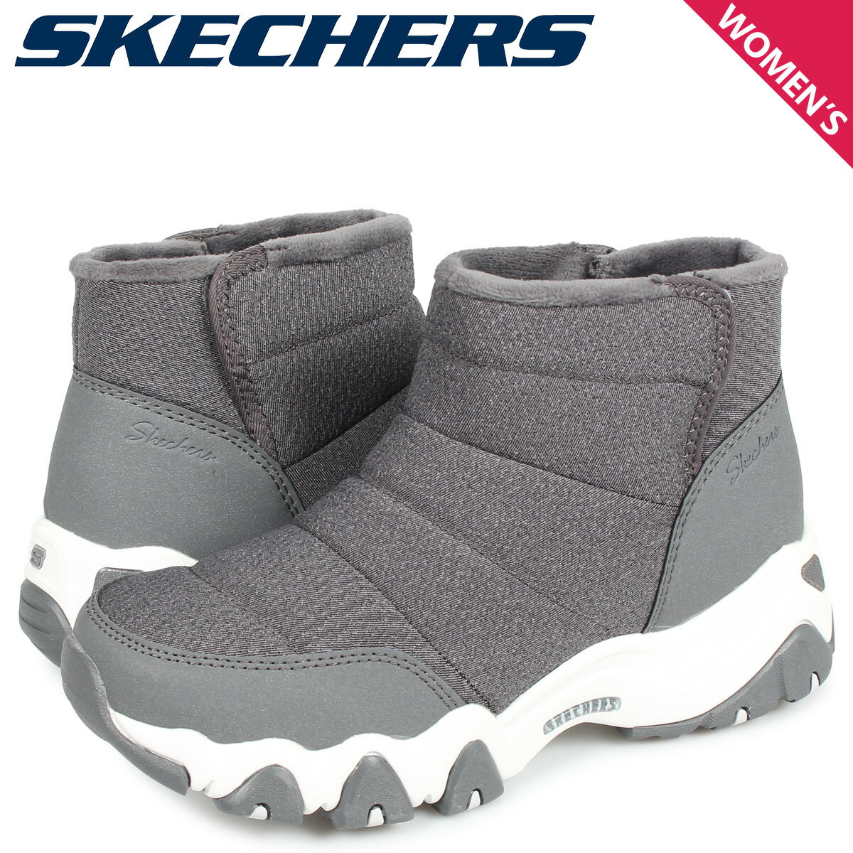 スケッチャーズ SKECHERS スニーカー ブーツ レディース 厚底 ディライト D LITES 2.0 CHASING MOUNTAINS チャコール グレー 48595