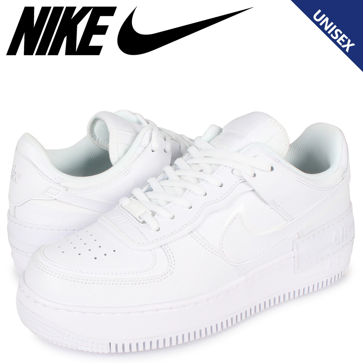 NIKE WMNS AIR FORCE 1 SHADOW ナイキ エアフォース1 シャドウ スニーカー メンズ レディース ホワイト 白 CI0919-100