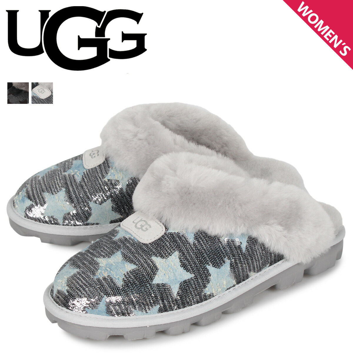 UGG アグ スリッポン スリッパ ルームシューズ コケット シークイン スターズ レディース COQUETTE SEQUIN STARS ブラック グレー 黒 1107956