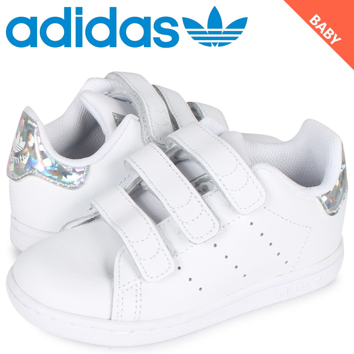 アディダス オリジナルス adidas Originals スタンスミス スニーカー ベルクロ ベビー キッズ STAN SMITH CF I ホワイト 白 EE8485のサムネイル