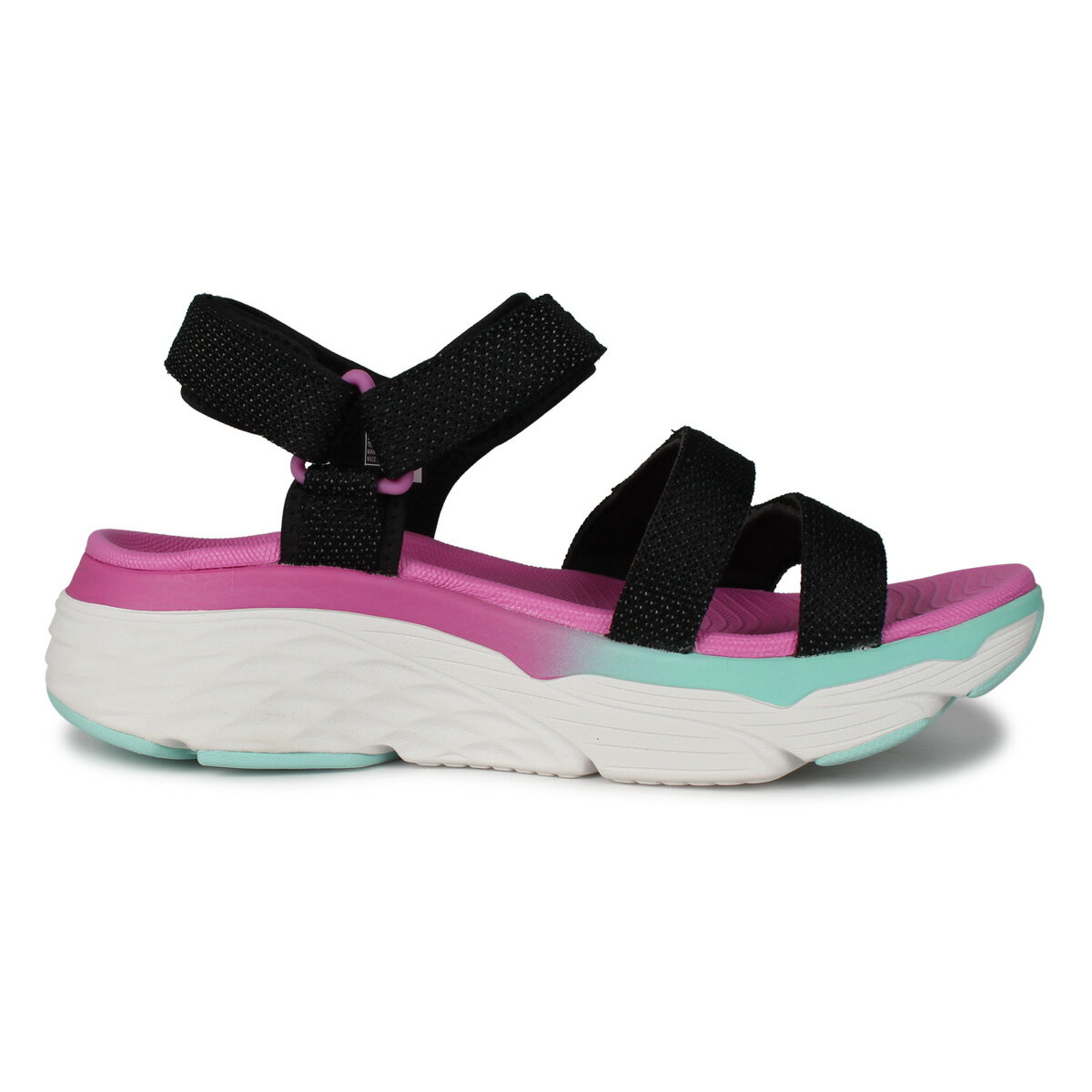スケッチャーズ SKECHERS サンダル スポーツサンダル レディース 厚底 MAX CUSHIONING-SLAY ブラック 黒 140120