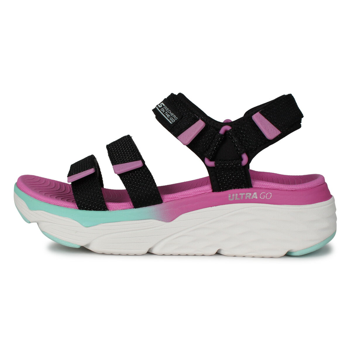 スケッチャーズ SKECHERS サンダル スポーツサンダル レディース 厚底 MAX CUSHIONING-SLAY ブラック 黒 140120