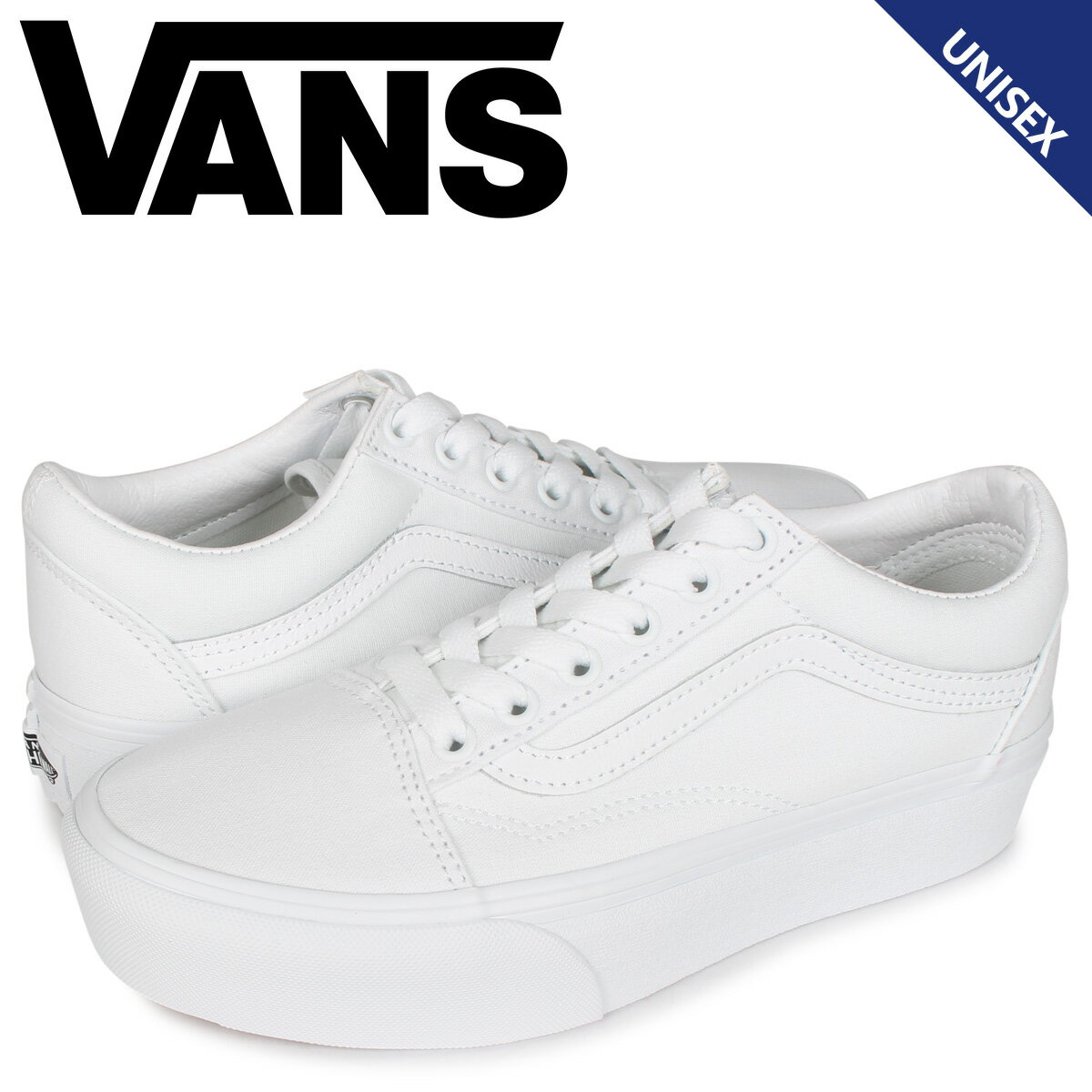 VANS ヴァンズ オールドスクール スニーカー メンズ レディース バンズ 厚底 OLD SKOOL PLATFORM ホワイト 白 VN0A3B3UW00