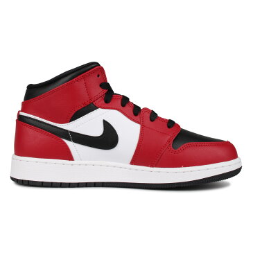 【最大2000円OFFクーポン】 NIKE AIR JORDAN 1 MID GS CHICAGO BLACK TOE ナイキ エアジョーダン1 スニーカー レディース レッド 554725-069 [6/12 新入荷]