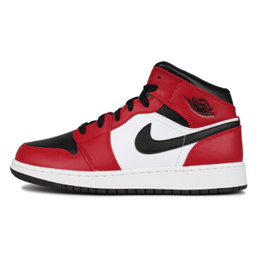 【最大2000円OFFクーポン】 NIKE AIR JORDAN 1 MID GS CHICAGO BLACK TOE ナイキ エアジョーダン1 スニーカー レディース レッド 554725-069 [6/12 新入荷]