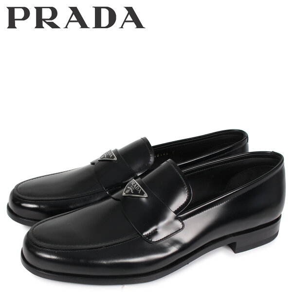 最大1000円OFFクーポン プラダPRADAシューズローファービジネスシューズメンズSPAZZOLATOLOGOブラック黒2