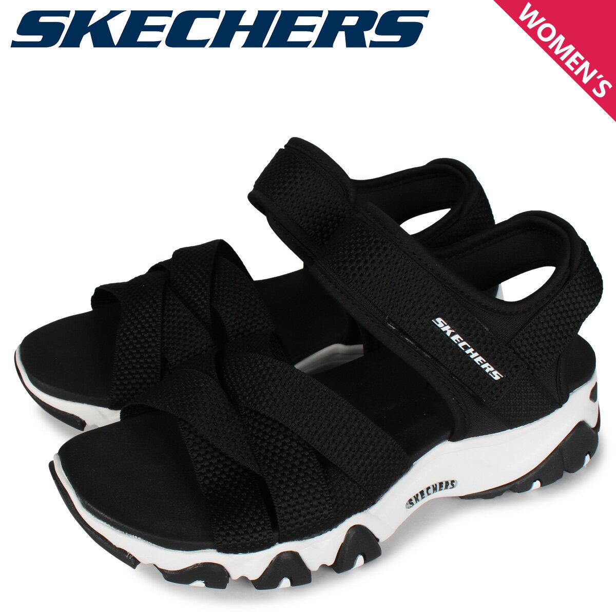 【最大1000円OFFクーポン】 スケッチャーズ SKECHERS サンダル レディース ディライト 2.0 DLITES 2.0 MEGA SUMMER ブラック 黒 32996