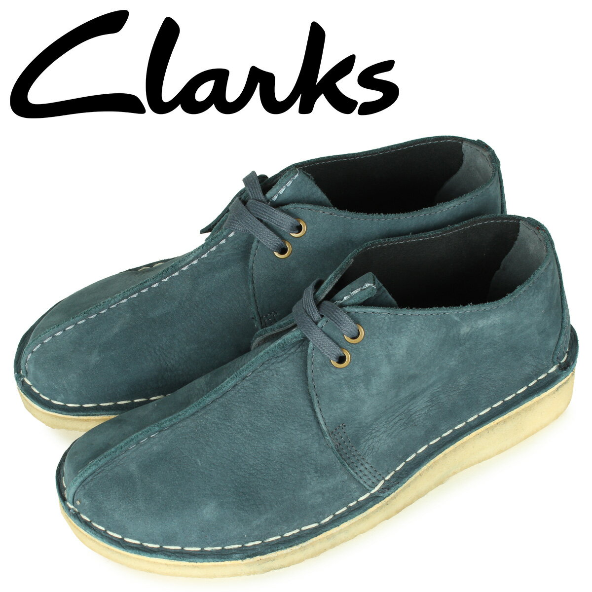 クラークス Clarks デザートトレック ブーツ メンズ レザー DESERT TREK ブルー  ...