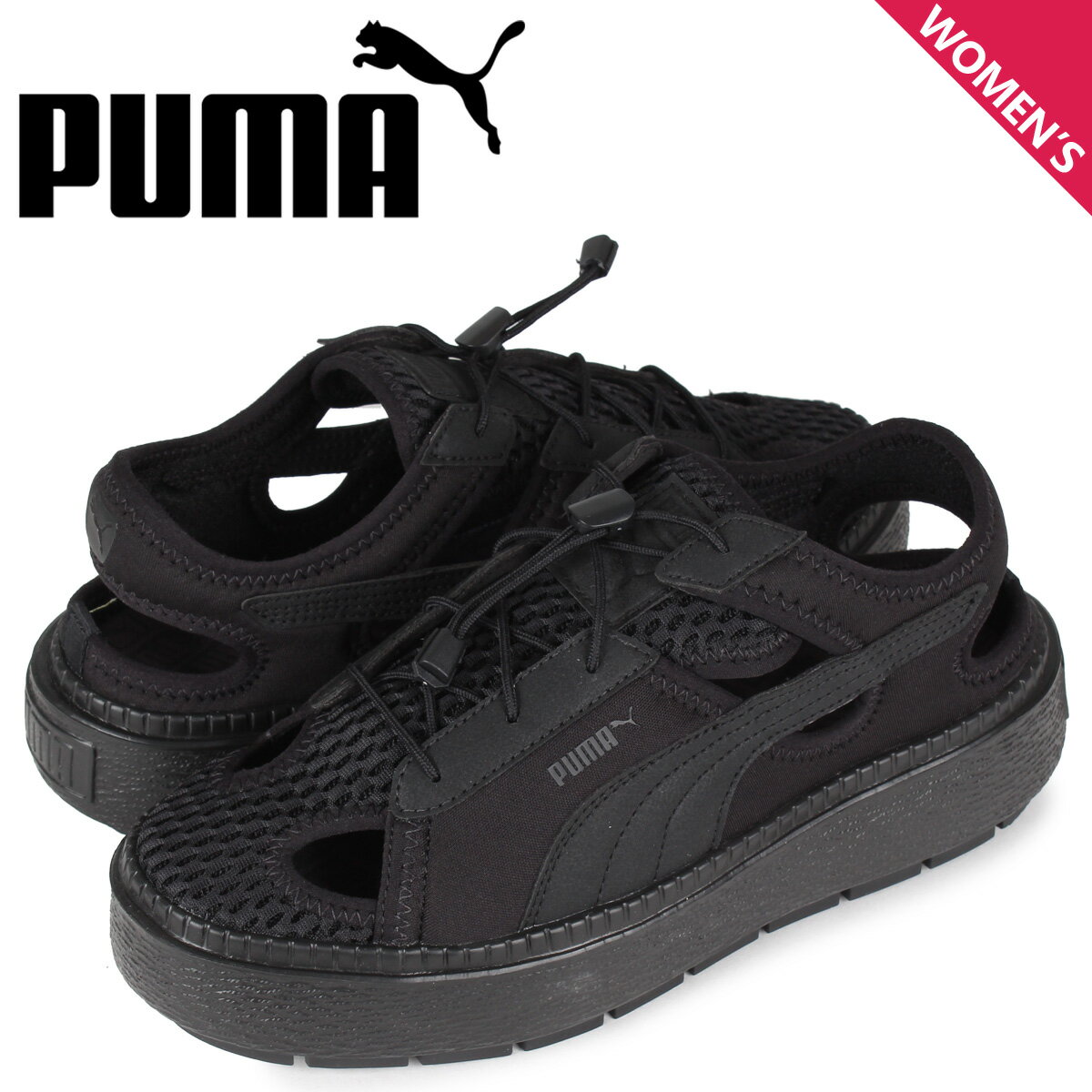 PUMA プーマ スニーカー サンダル レディース 厚底 プラットフォーム トレース ライト ミュール PLATFORM TRACE LIGHT MULE ブラック 黒 382872-01