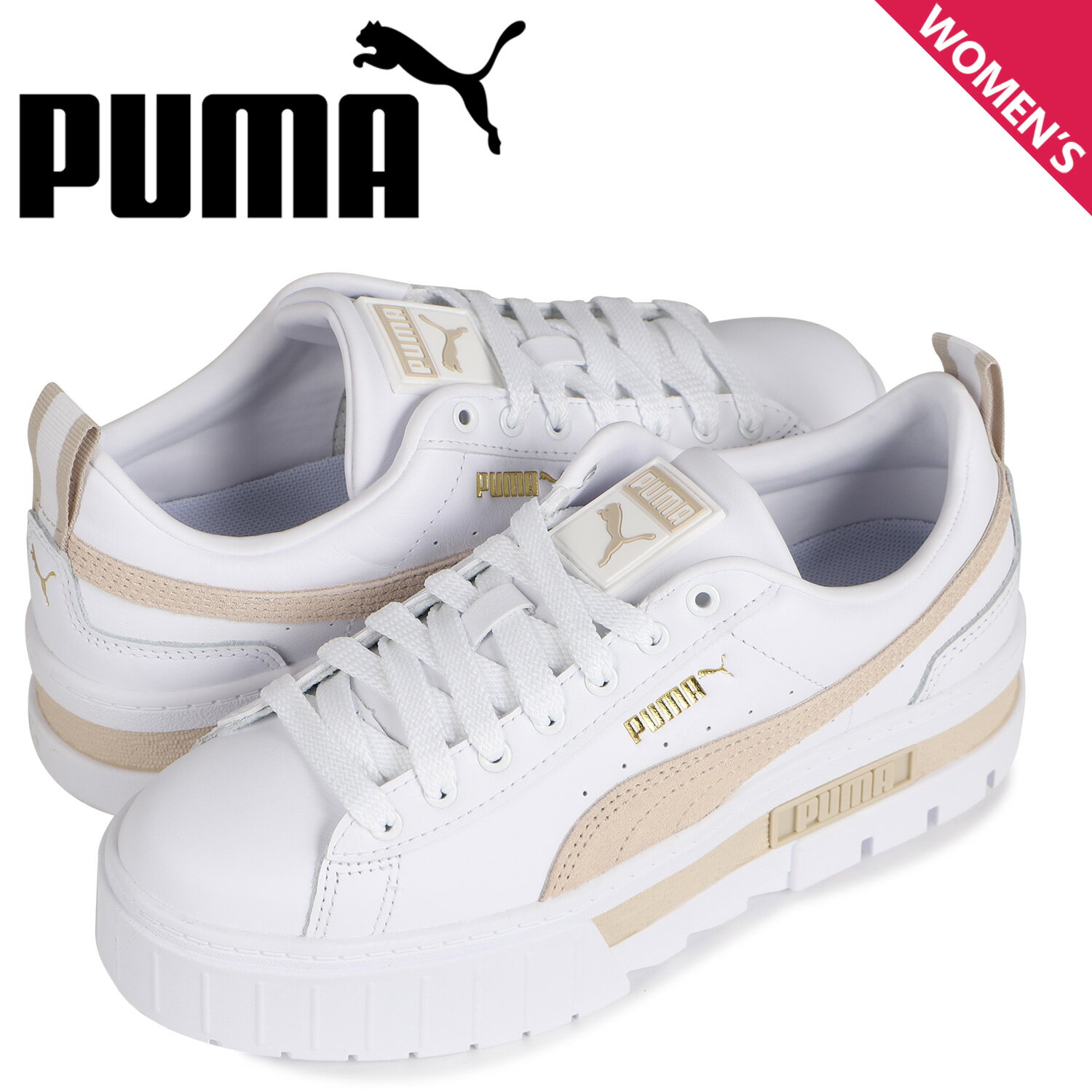 【最大1000円OFFクーポン配布中】 PUMA プーマ スニーカー レディース メイズ レザー ウィメンズ 厚底 MAYZE LEATHER WOMENS ホワイト 白 381983-02