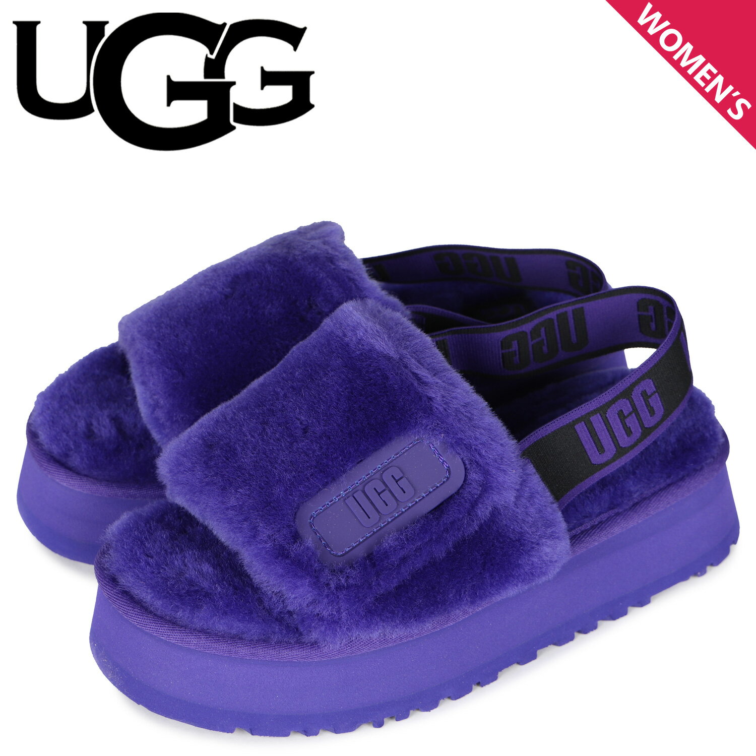 【最大1000円OFFクーポン配布中】 UGG アグ サンダル レディース 厚底 ディスコ スライド ファー DISCO SLIDE パープル 1112258