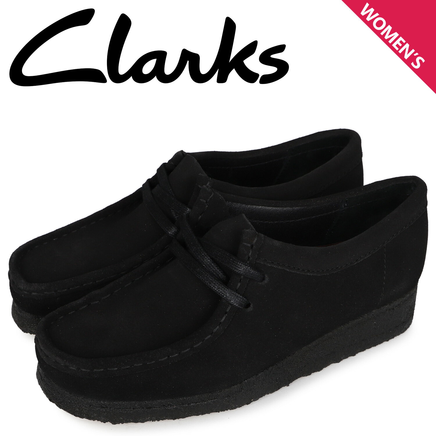 クラークス 【クーポンで最大1000円OFF！5/16 10:59まで】 クラークス Clarks ワラビー ブーツ レディース WALLABEE ブラック 黒 26155522