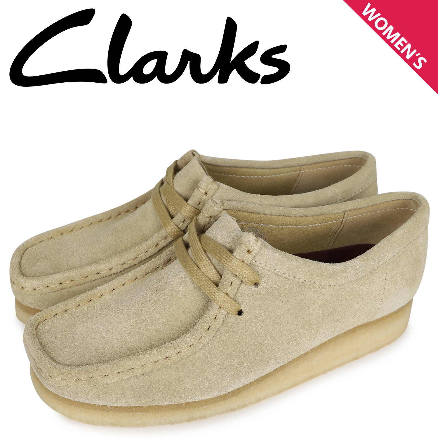 クラークス Clarks ワラビー ブーツ レディース WALLABEE ベージュ 26155545