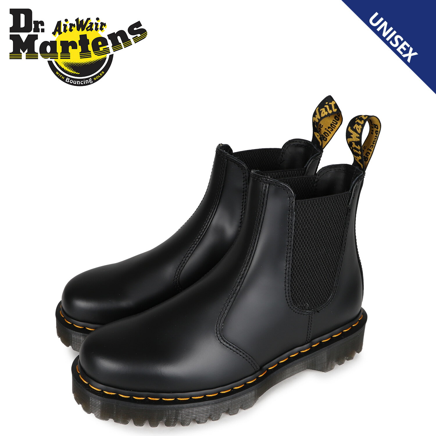 楽天スニークオンラインショップ【クーポンで最大1000円OFF！5/16 10:59まで】 ドクターマーチン Dr.Martens ベックス チェルシー ブーツ サイドゴア メンズ レディース 2976 BEX SMOOTH CHELSEA BOOT ブラック 黒 26205001