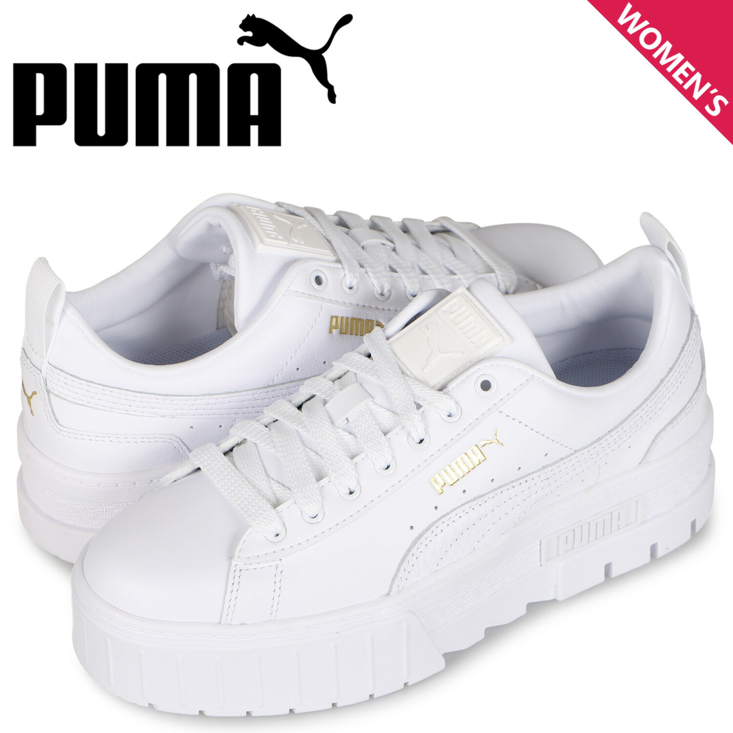 【クーポンで最大1000円OFF！5/16 10:59まで】 PUMA プーマ スニーカー レディース 厚底 メイズ クラシック WMNS MAYZE CLASSIC ホワイト 白 384209-01