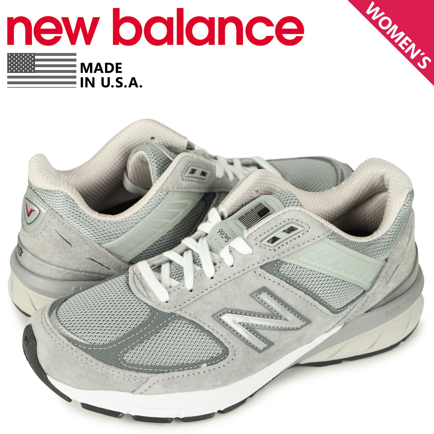 【 最大1000円OFFクーポン配布中 】 ニューバランス new balance 990 スニーカー レディース MADE IN USA グレー W990GL5のサムネイル