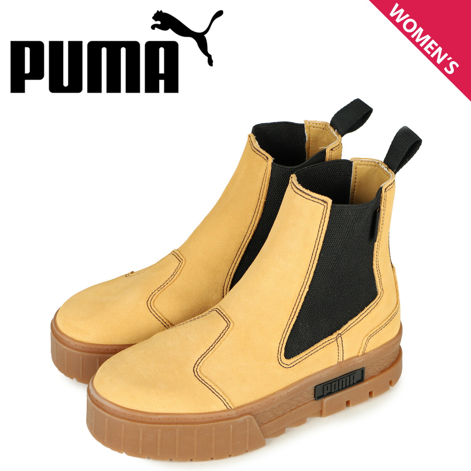 PUMA プーマ サイドゴアブーツ レディース スエード 厚底 メイズ チェルシー スウェード MAYZE CHELSEA SUEDE WNS ブラウン 382829-04