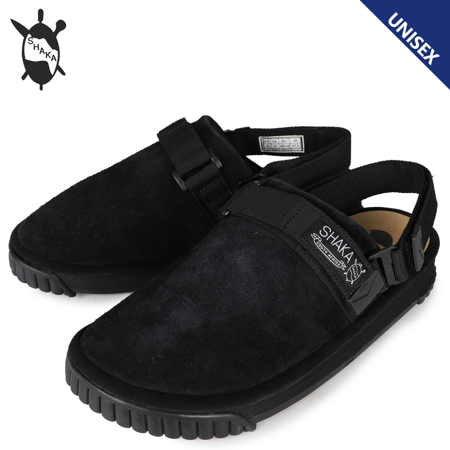 シャカ サンダル レディース SHAKA シャカ サンダル メンズ レディース スナッグ クロッグ スエード SNUG CLOG SUEDE ブラック 黒 433206