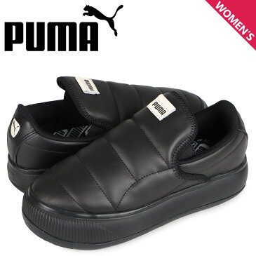 【最大1000円OFFクーポン配布中】 PUMA プーマ スウェード マユ スニーカー スリッポン レディース 厚底 スエード SUEDE MAYU SLIP-ON LEATHER ブラック 黒 384430-01